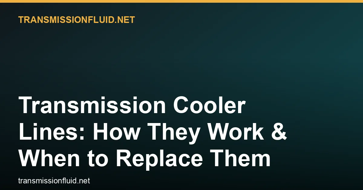 Transmission Cooler Lines: How They Work & When to Replace Them