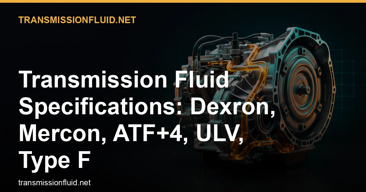 Transmission Fluid Specifications: Dexron, Mercon, ATF+4, ULV, Type F