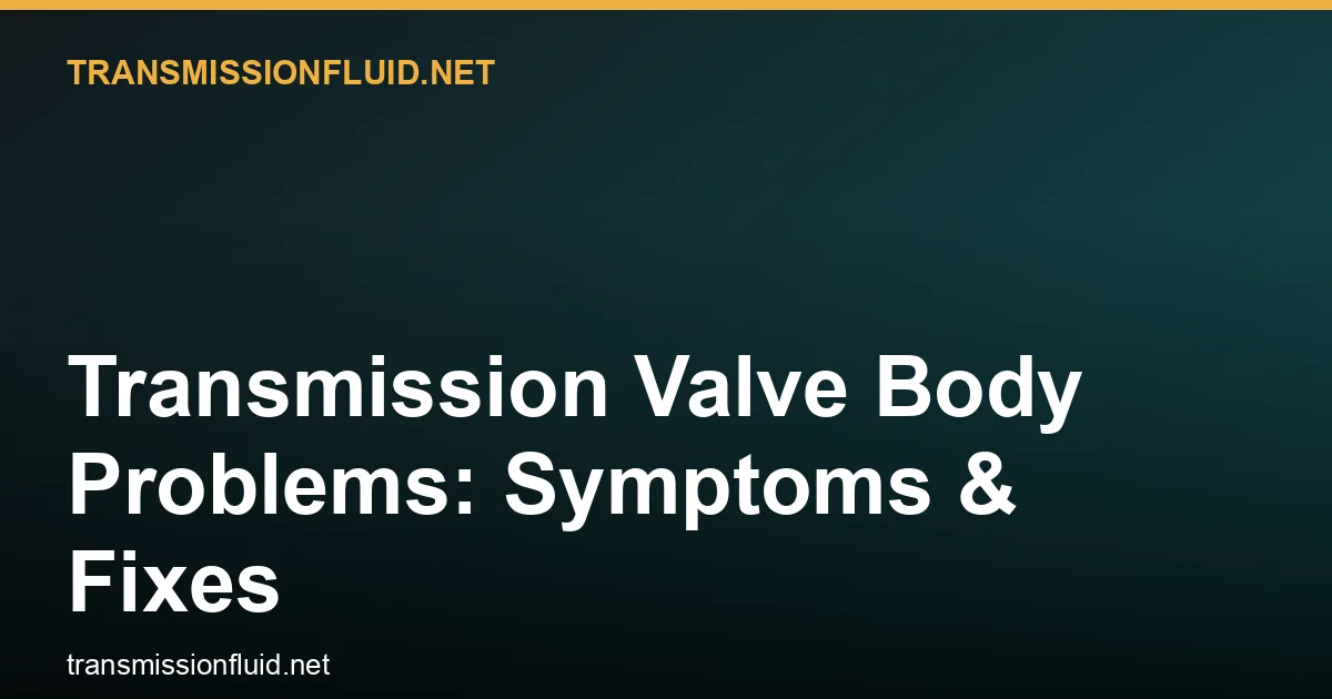Transmission Valve Body Problems: Symptoms & Fixes